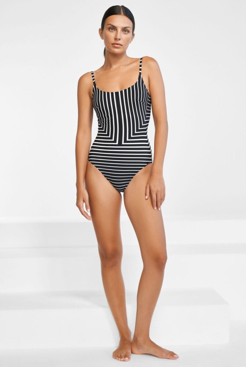 MARYAN BEACHWEAR Black White Streep