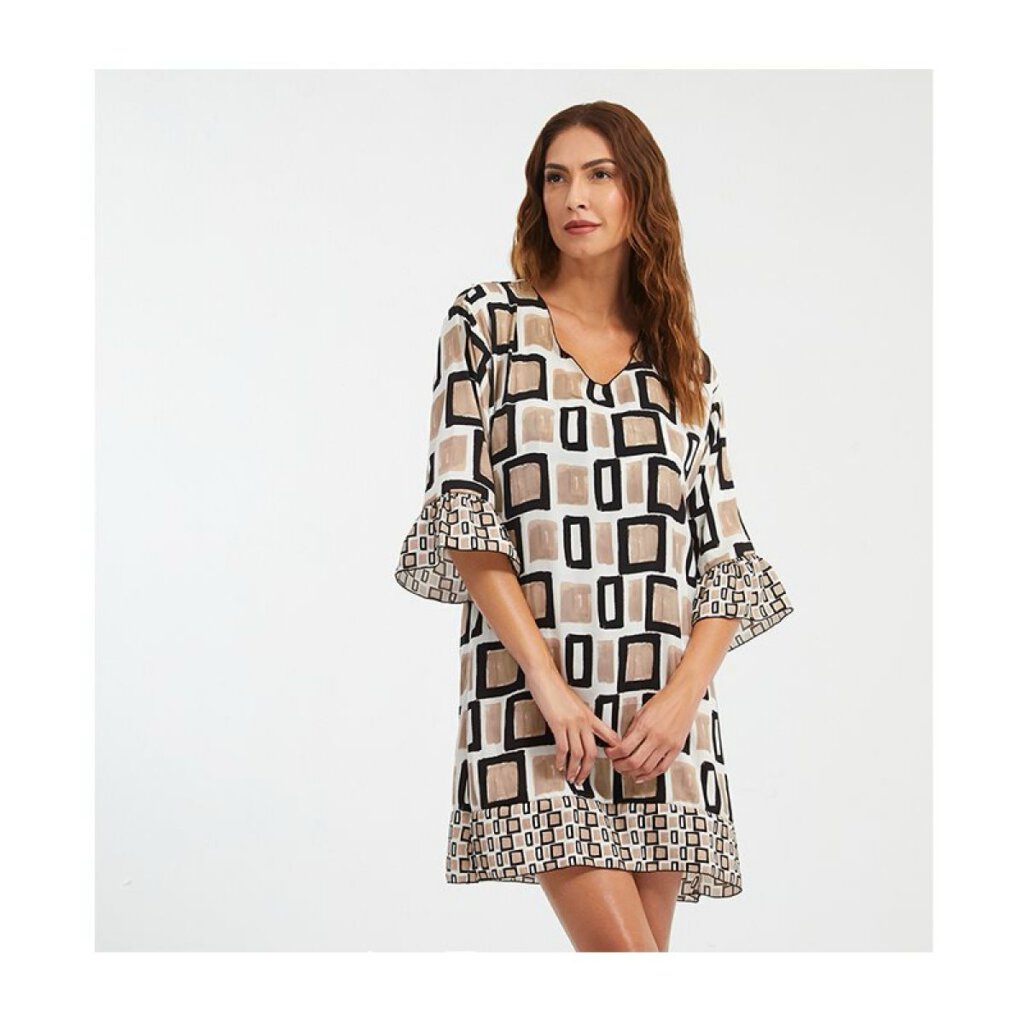 Nuria Ferrer Geo Vestido Unic Beige/Zwart