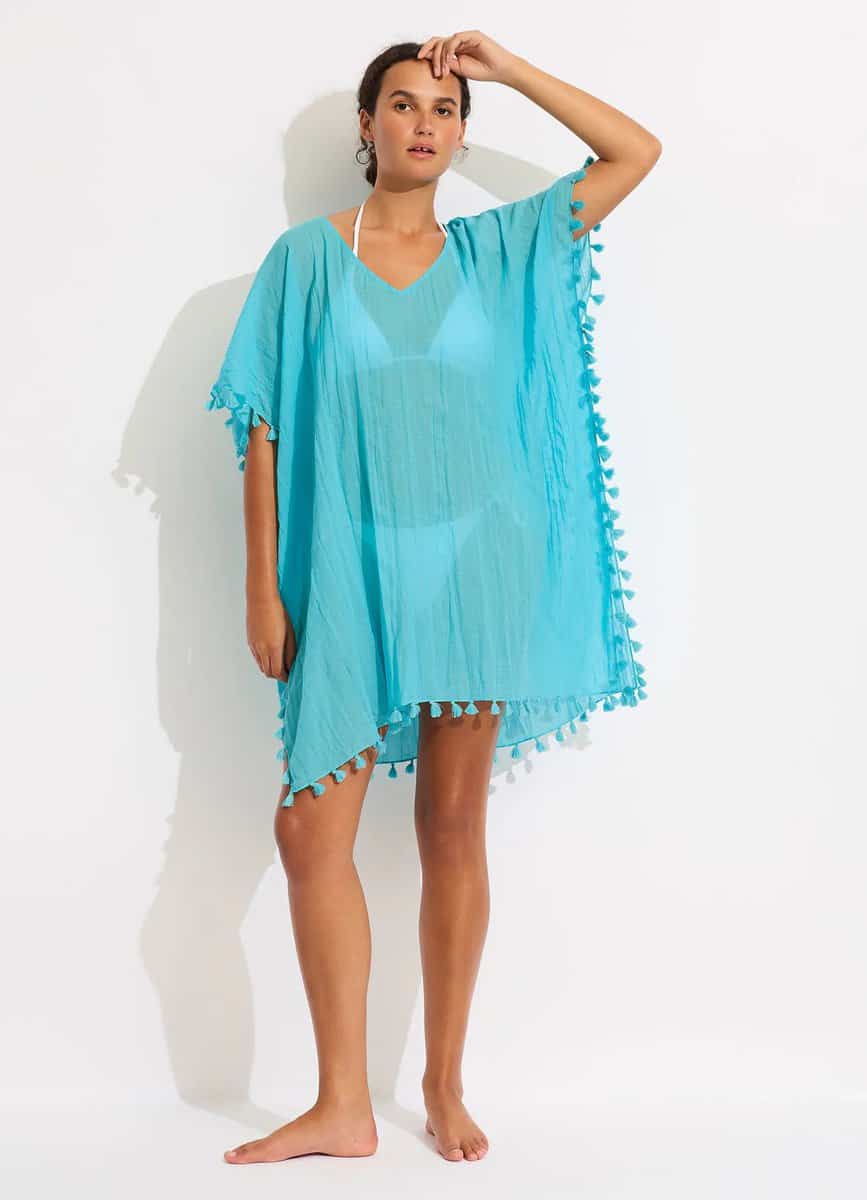 seafolly kaftan Amnesia atoll blue