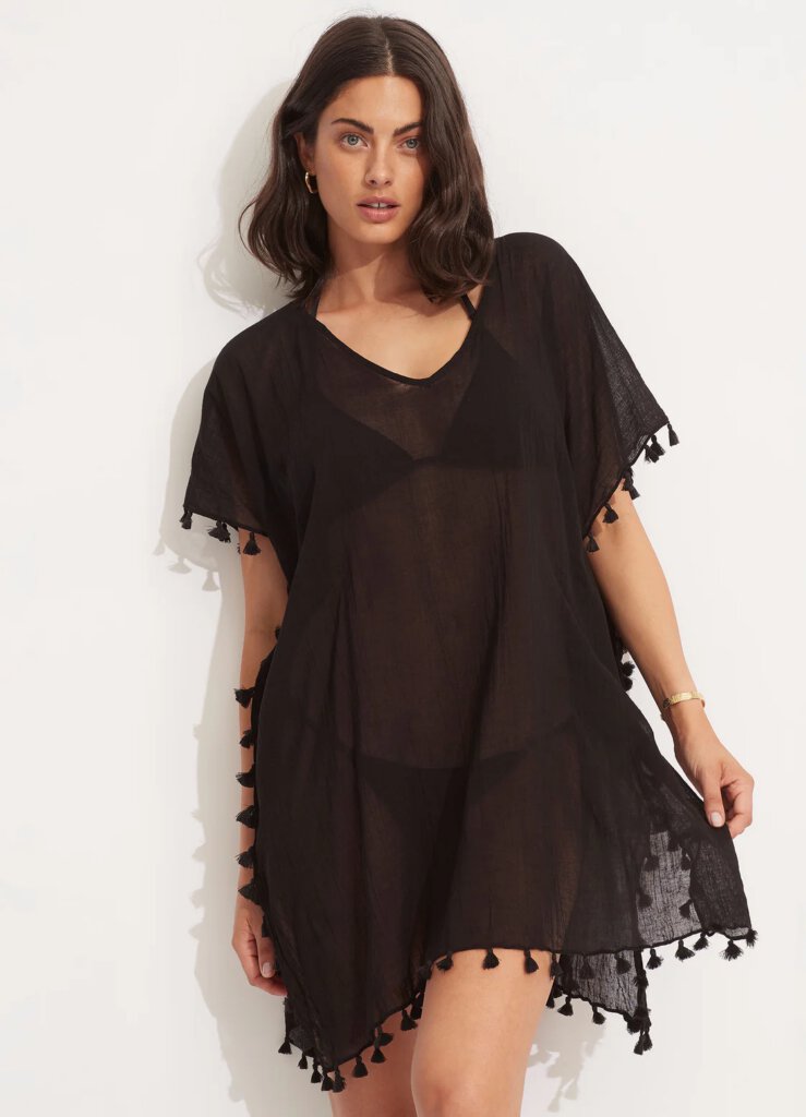 seafolly kaftan Amnesia zwart