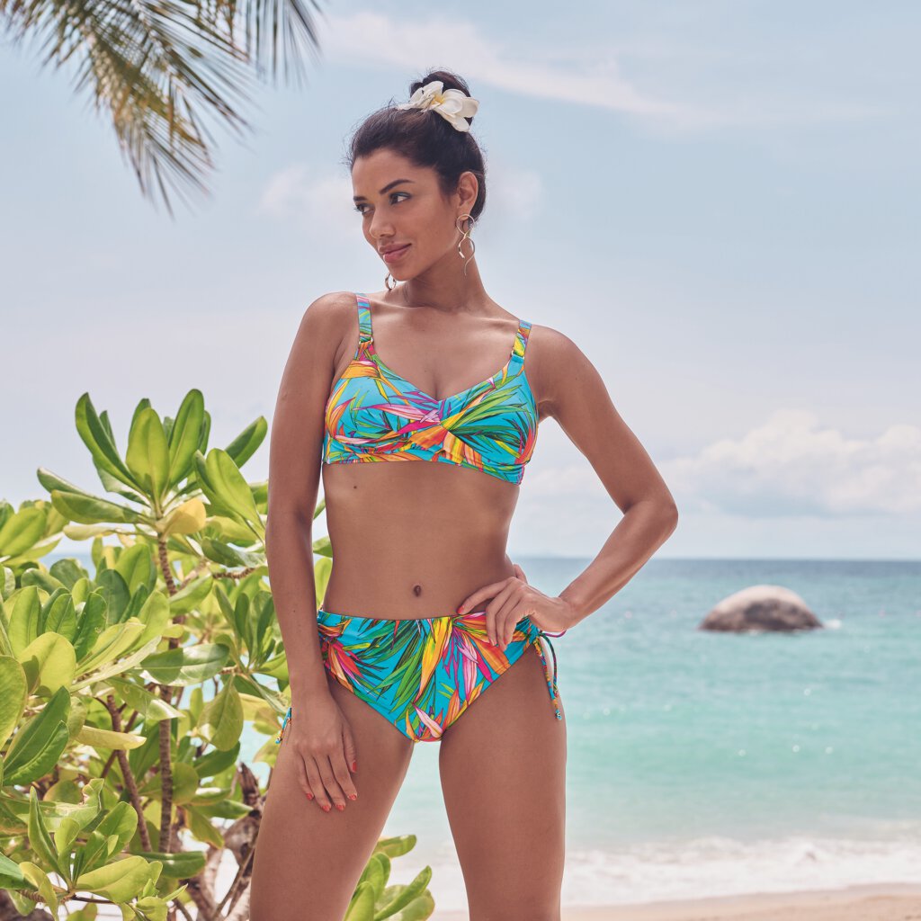 Turquoise print D/E/F-cup