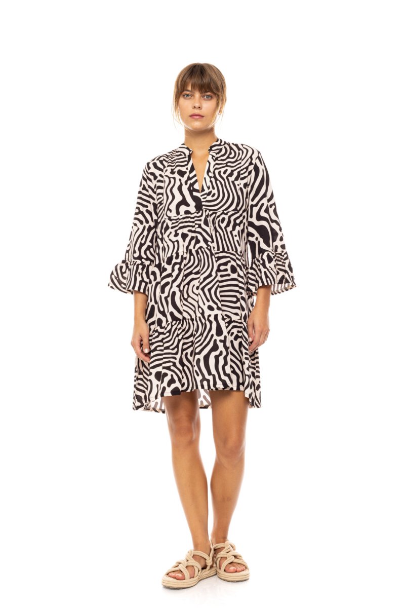 Pink Label Beachwear Black Geo