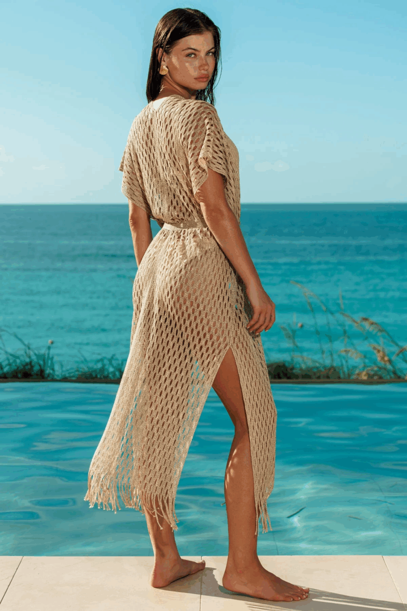 Luli Fama Kaftan Long Golden Queen