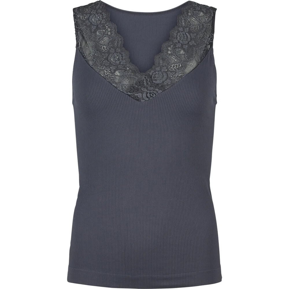 Tim & Simonsen Belen rib V-Lace top antracite