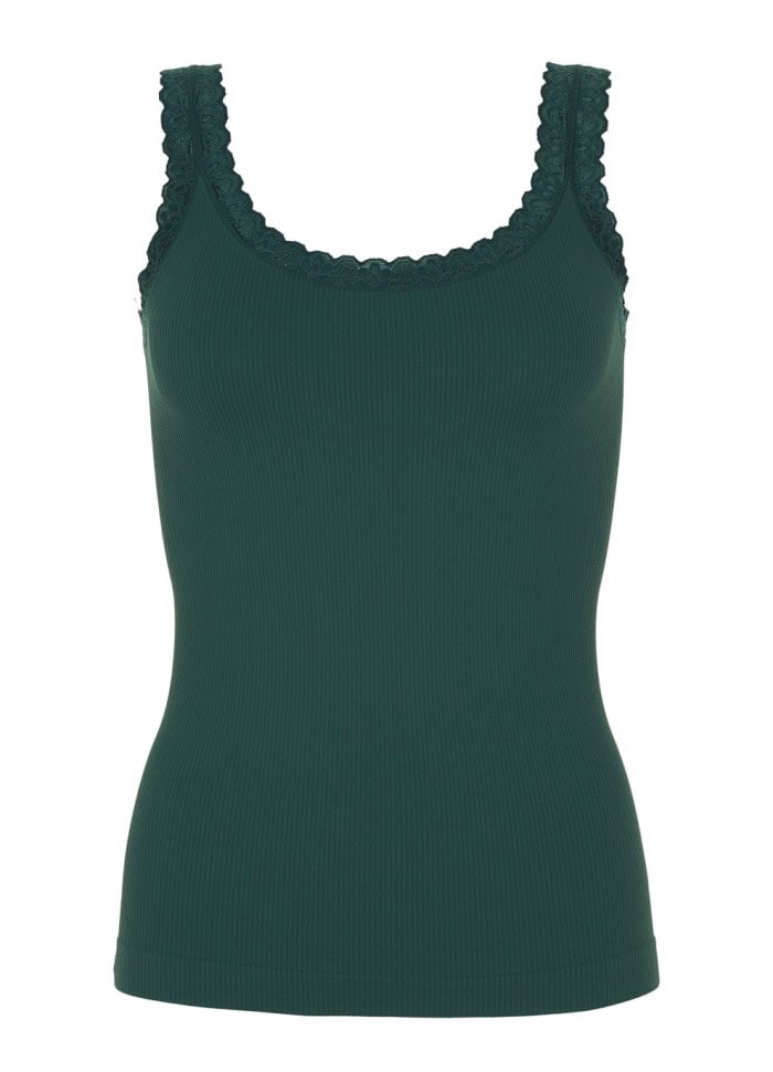 Tim & Simonsen Frida rib Top Verde Scuro