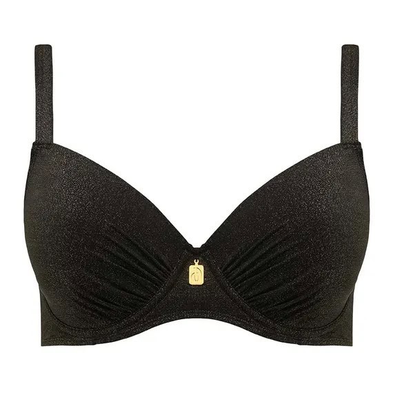 Annadiva Sparkling Black Voorgevormde Balconette Bikinitop