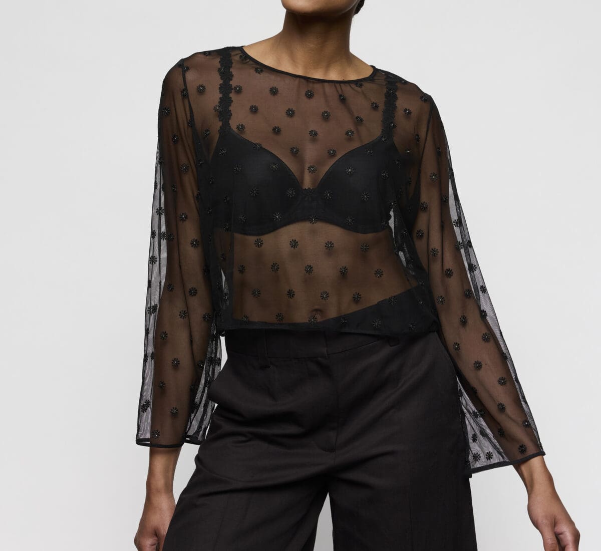 MARIE JO Daisy top/Blouse zwart