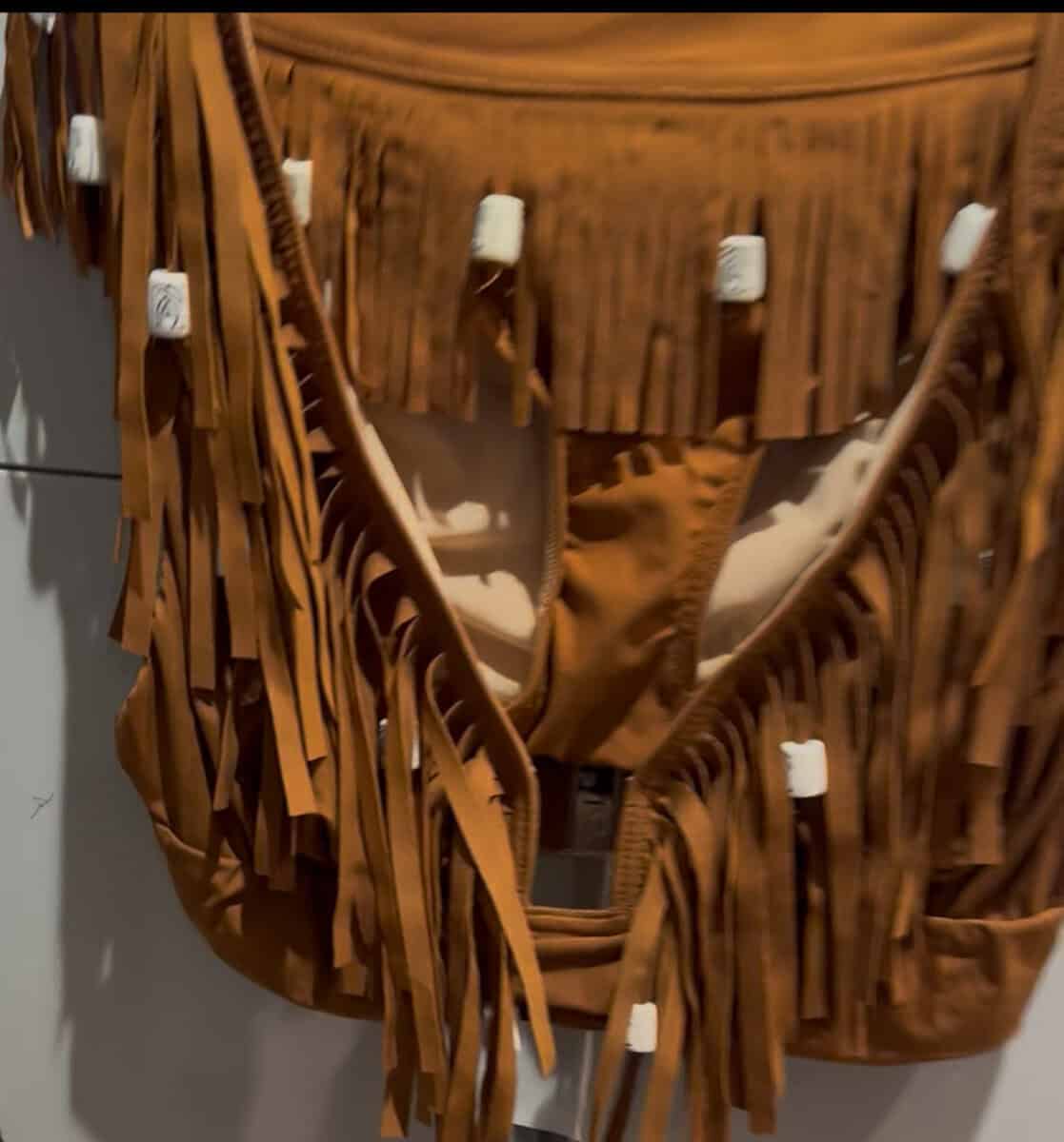 NICOLE OLIVIER Breloque Bikini Franje Marron Clair