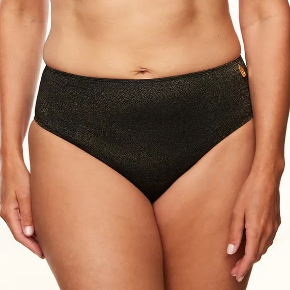 Annadiva Sparkling Black Hoog Bikinibroekje