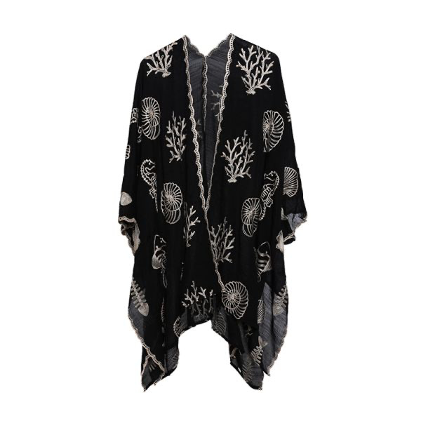 dessous Poncho zwart