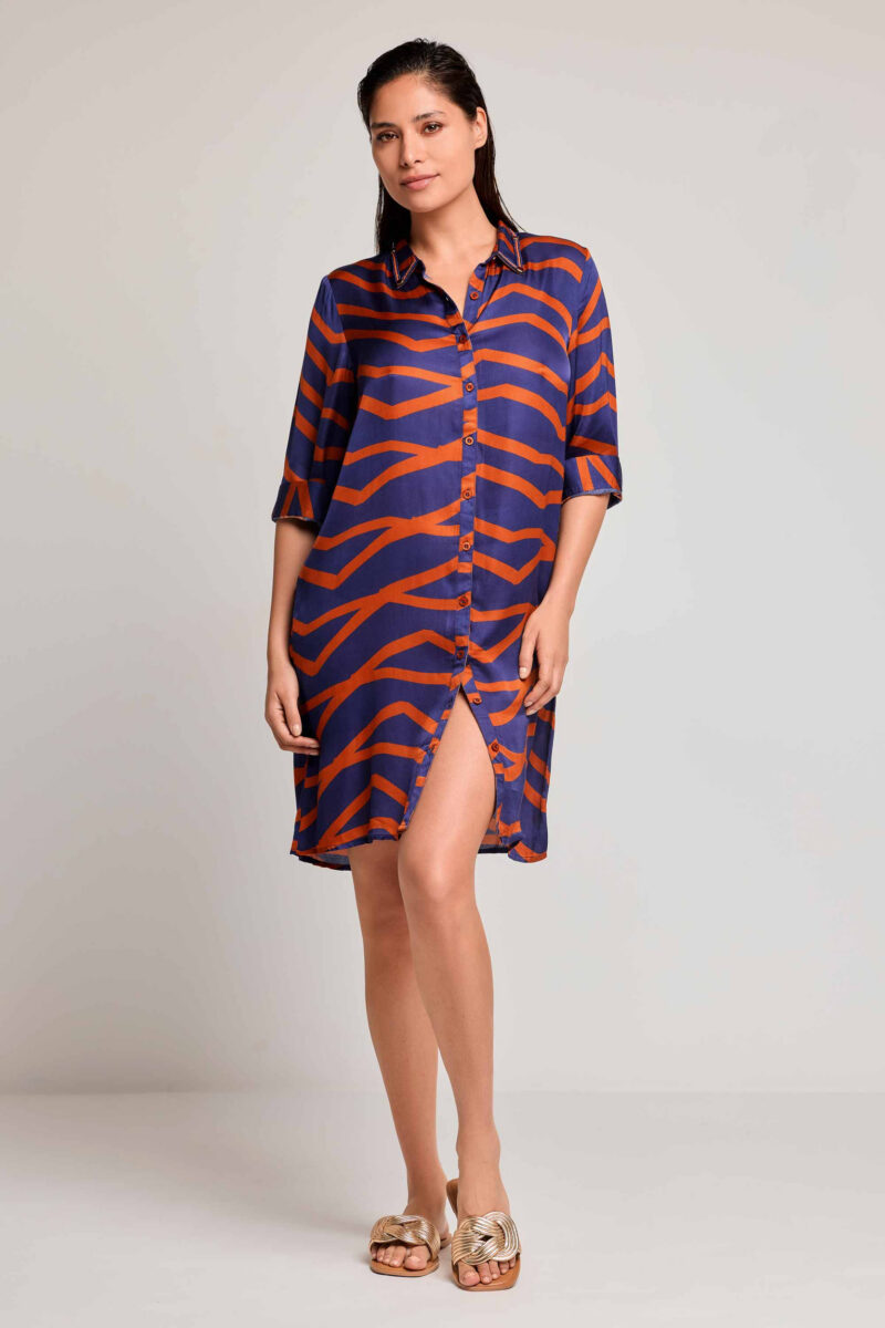 David Shoreline Calm Doris Blue Shirt Dress