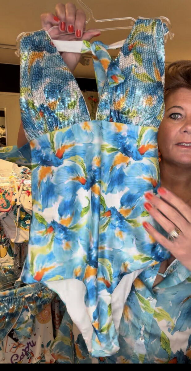 Acqua di Cocco ONE PIECE SWIMSUIT PAILL. SKY