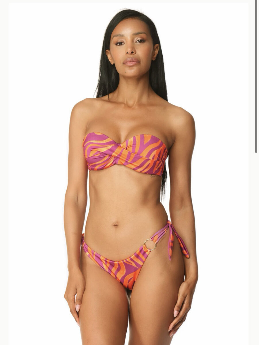 Acqua di Cocco PADDED BAND BIKINI ZEBRA