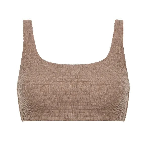 Annadiva Sparkling Smocky Bralette Taupe