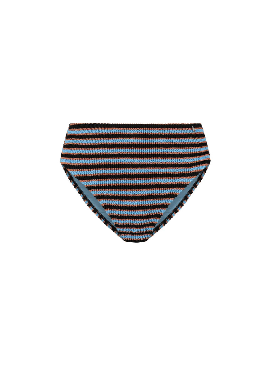 BEACHLIFE Blue Ribbed Stripe high waist bottom