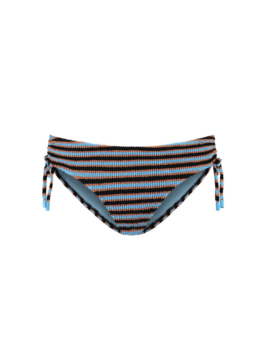 BEACHLIFE Blue Ribbed Stripe mid waist bottom