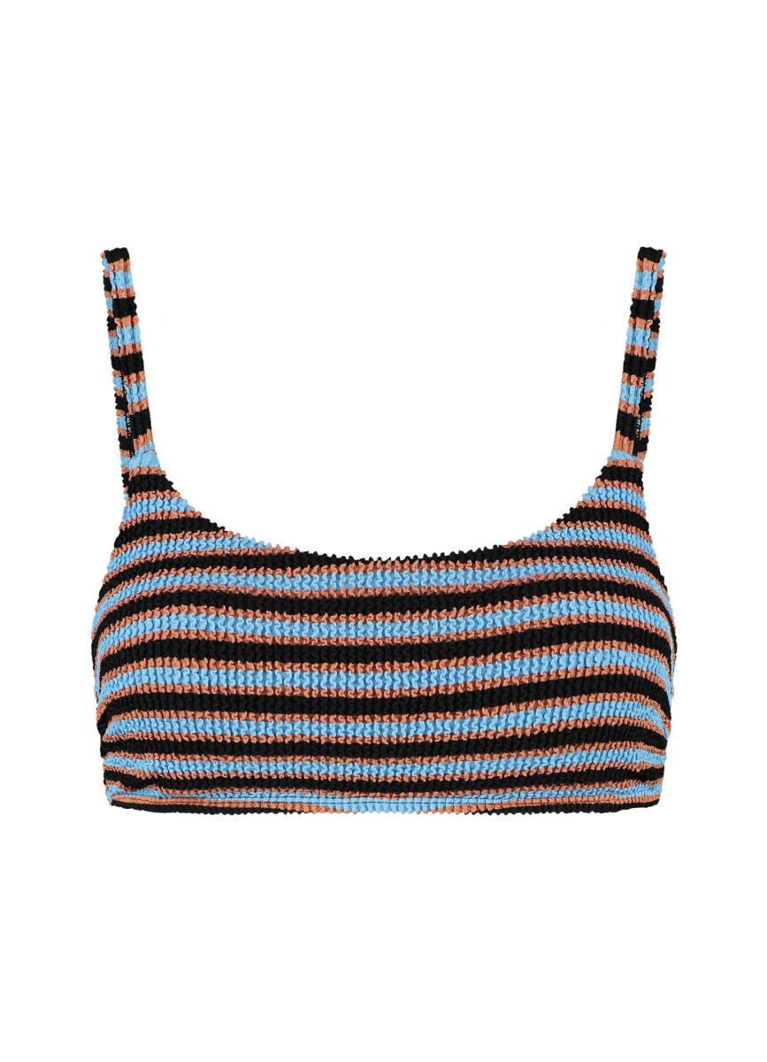 BEACHLIFE Blue Ribbed Stripe padded top