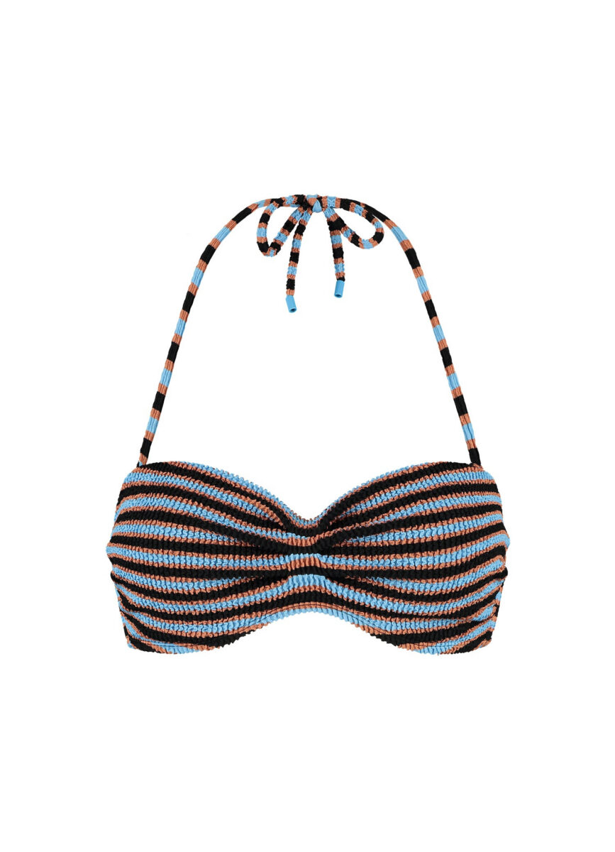 BEACHLIFE Blue Ribbed Stripe  padded wired top