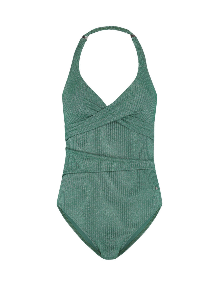 BEACHLIFE Green glitter padded swimsuit