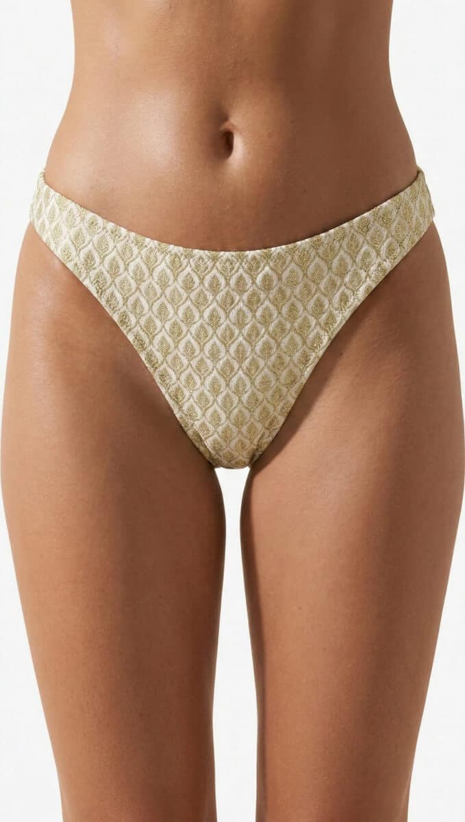 Gold Couture Bikinislip Full Gold Rush White