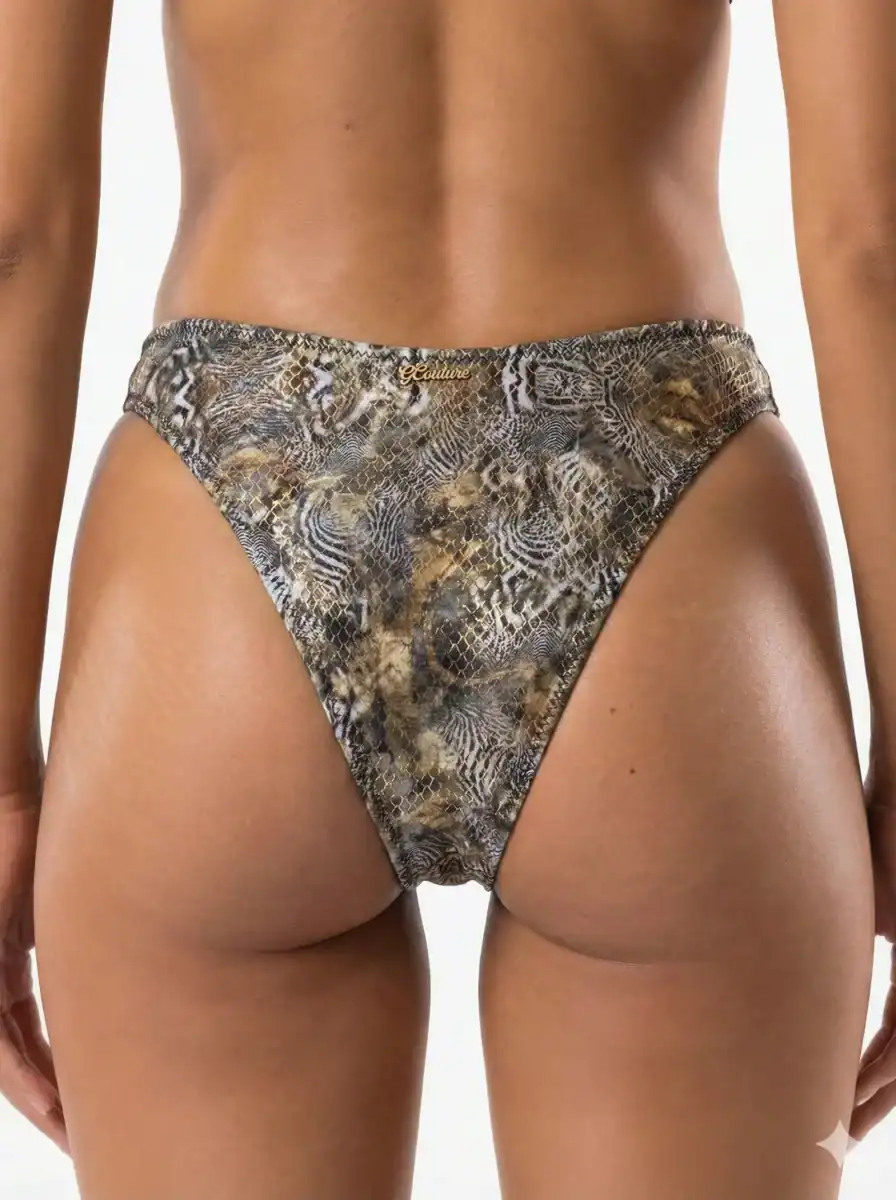 Gold Couture Bikinislip High Leg Blue Orchid Safari