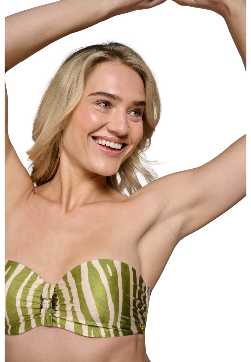 TEN CATE Bikinitop Buckle Strapless Zebra Green