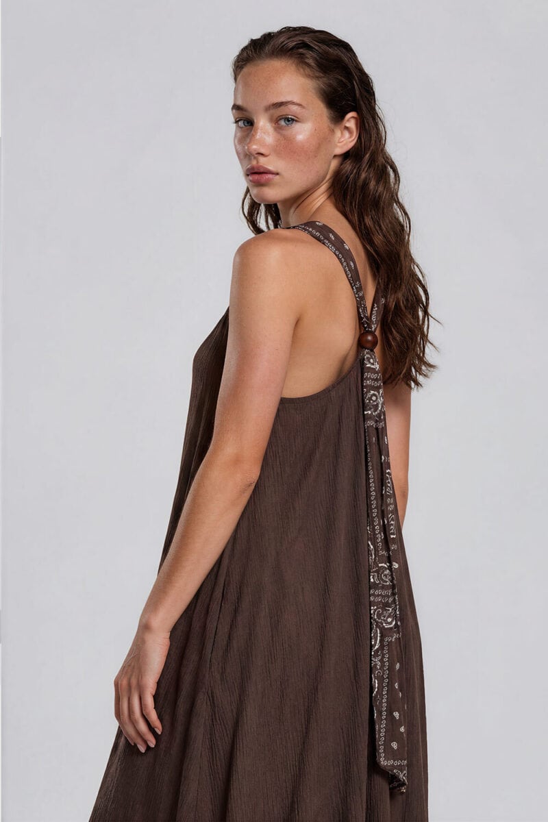 dessous jurk Paisley kraal bruin