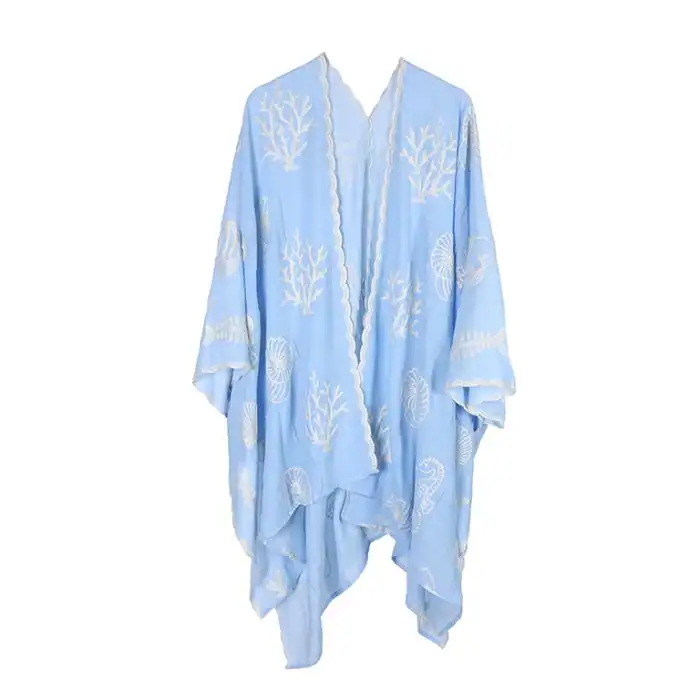 dessous Poncho sky blue