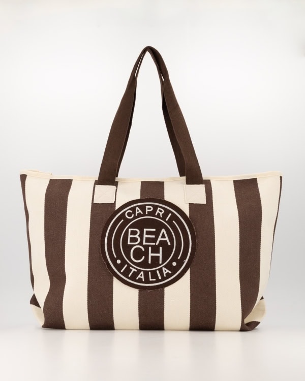 dessous Strandtas bruin streep