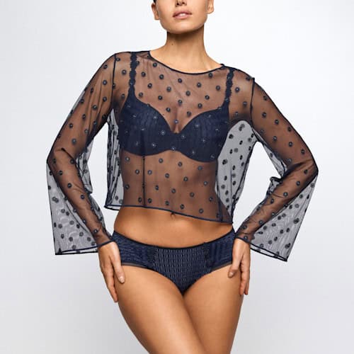 MARIE JO Avero Velvet Blue top