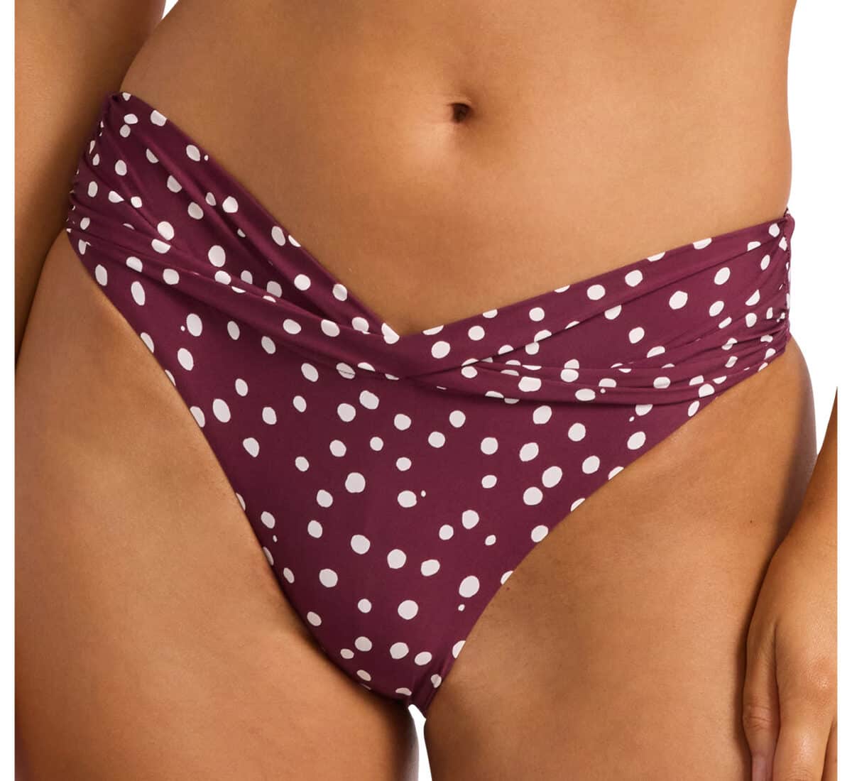seafolly Twist Band Mini Hipster Dolce Dot Dark Burgundy
