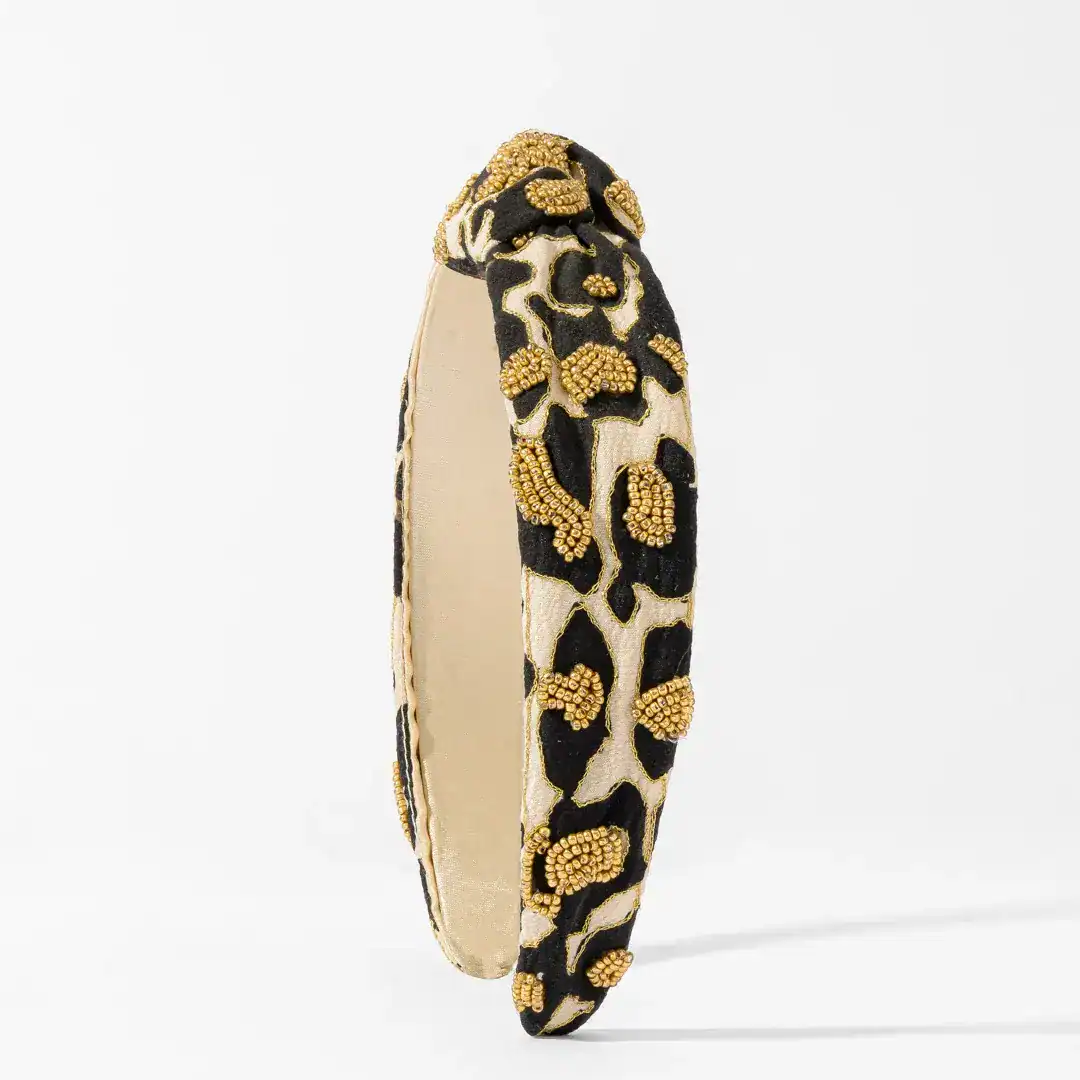 dessous Leopard Print Knotted Headband