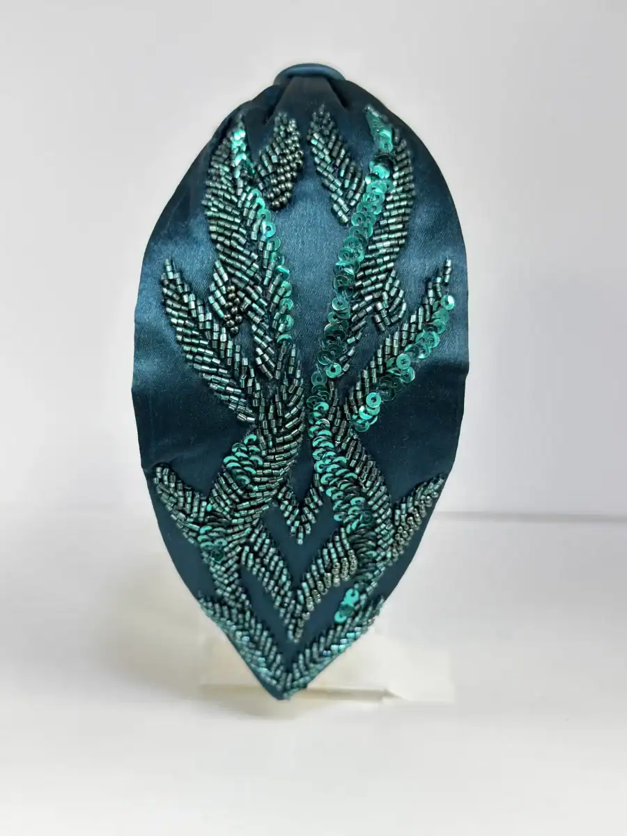 dessous Teal Fern Knotted Headband
