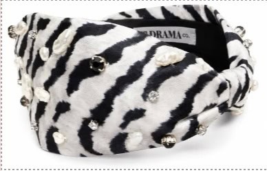 dessous Zebra Print Crystal Headband